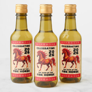 Stunning Chinese Year of the Fire Horse 2026 Wine Label