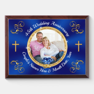 Stunning Christian, 45th Wedding Anniversary Gifts Award Plaque