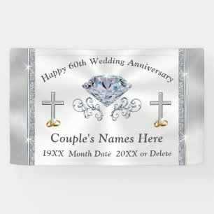 Stunning Christian Diamond 60th Anniversary Banner
