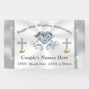 60th Anniversary Decorations, 60th Diamond Wedding Glitter Banners, 60th  Anniversary Bunting Flag an…See more 60th Anniversary Decorations, 60th