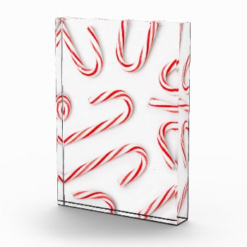 Stunning Christmas Candy Canes Acrylic Award by GroovyFinds at Zazzle