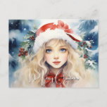 Stunning Christmas Ice Princess  Holiday Postcard