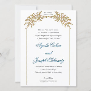 Stunning Chuppah Jewish Wedding Invitation