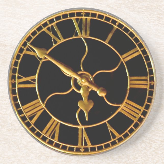 Stunning Clock at Xmas Sandstone Coaster (Front)