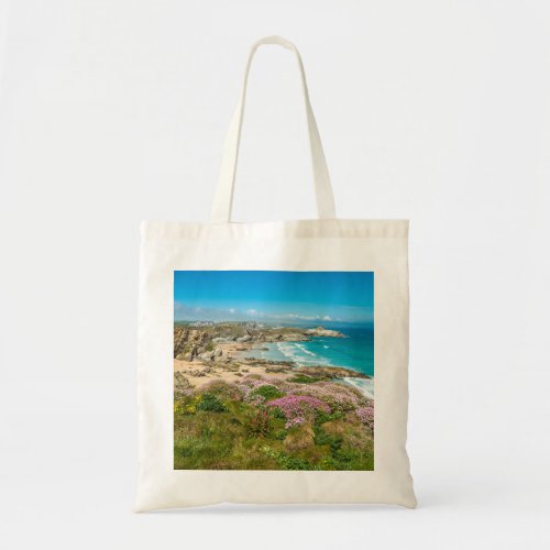 Stunning coastal scenery Newquay beach Cornwall UK Tote Bag
