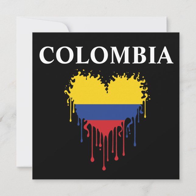 Stunning Colombia Dripping Heart Flag  (Front)