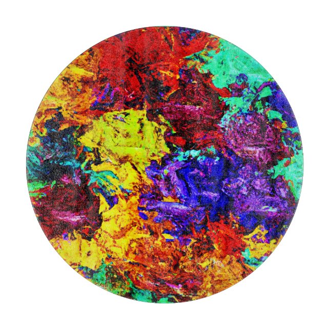 Stunning Colorful Abstract Pattern Cutting Board (Front)