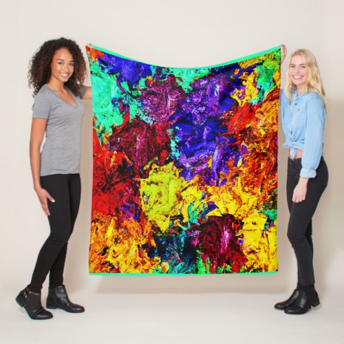 Stunning Colorful Abstract Pattern Fleece Blanket