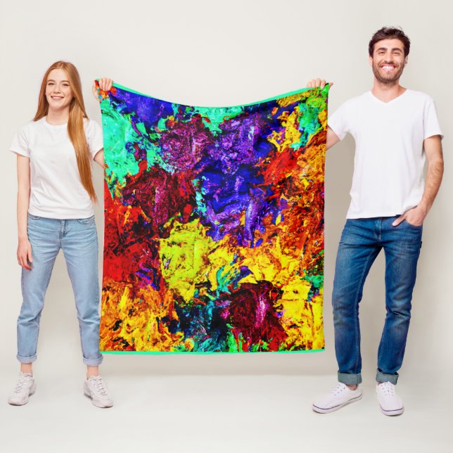 Stunning Colorful Abstract Pattern Fleece Blanket (In Situ)