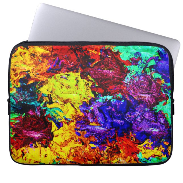 Stunning Colorful Abstract Pattern Laptop Sleeve (Front)