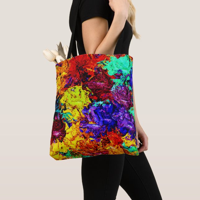 Stunning Colorful Abstract Pattern Tote Bag (Close Up)