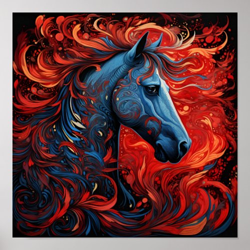 Stunning colorful Arabian horse poster