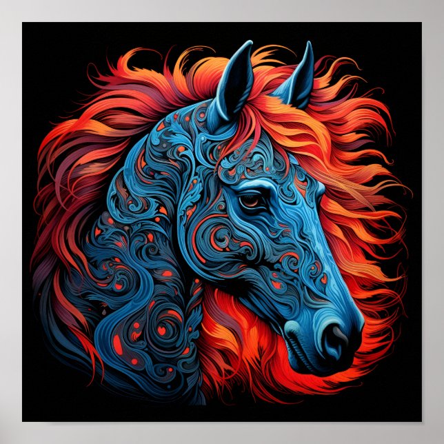 Stunning colorful Arabian horse poster (Front)