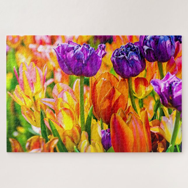 Stunning Colorful Beautiful Tulip Flowers Jigsaw Puzzle (Horizontal)