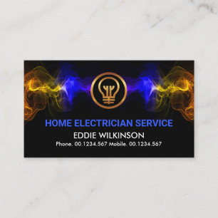 Stunning Colorful Electrical Lightning Electrician Business Card