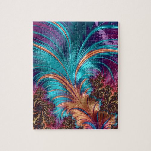 Stunning Colorful Leaf Pattern Abstract Jigsaw Puzzle