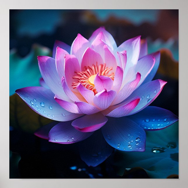 Stunning colorful Lotus flower print (Front)