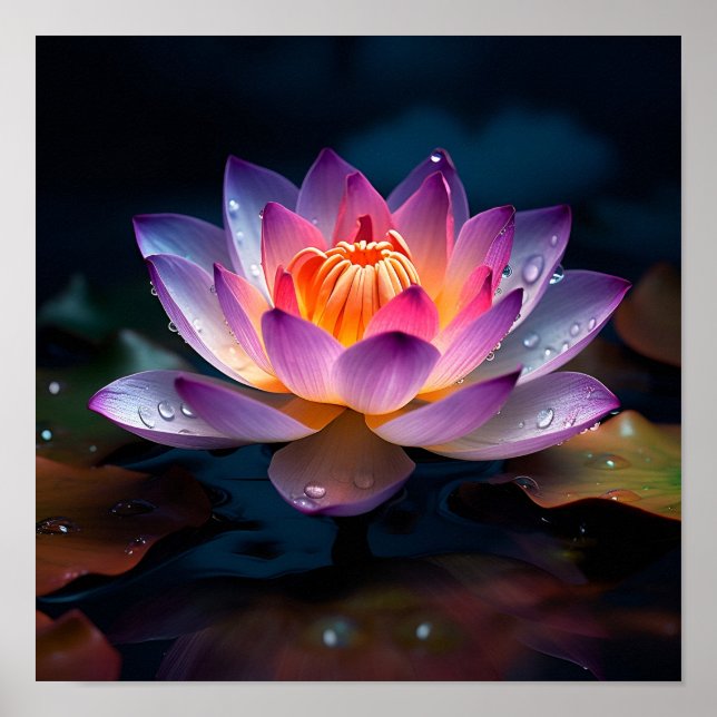 Stunning colorful Lotus flower print (Front)