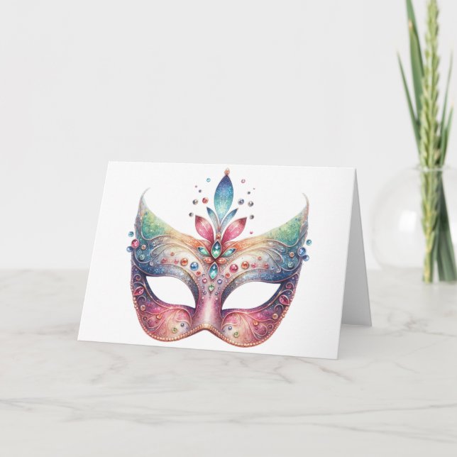 Stunning Colorful Mask Card  (Front)
