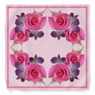Stunning Colors Roses Orchids Scarf Bandana