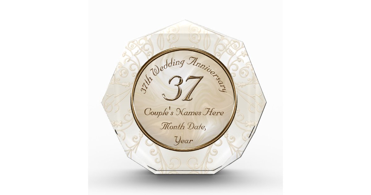 Stunning Custom 37 Year Wedding Anniversary Gift | Zazzle
