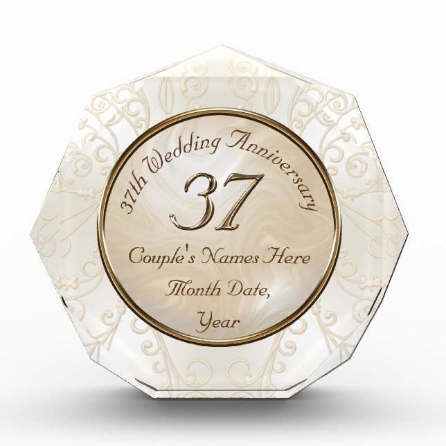 Stunning Custom 37 Year Wedding Anniversary Gift (Front)