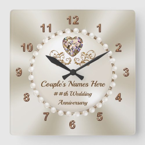 Stunning Custom Clock Anniversary Gifts by Year