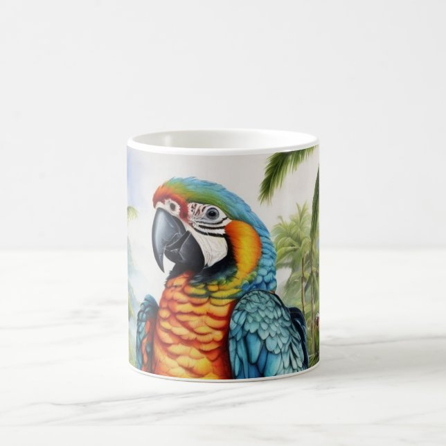 Stunning Custom Monogram Parrot Macaw Mug (Center)