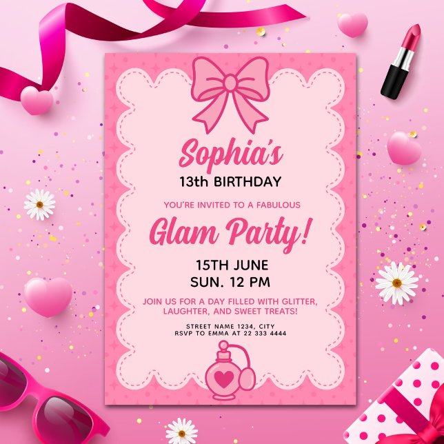 Stunning Customizable Pink Glam Birthday Template (Creator Uploaded)
