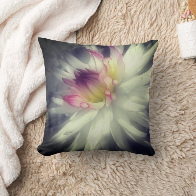 Stunning Dahlia Flower Throw Pillow (Blanket)
