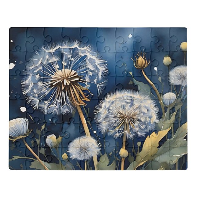 Stunning Dandelions in Nightsky AI Art Jigsaw Puzzle (Puzzle Horizontal)