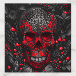 Stunning Dark Fantasy Skull and Red Berries Envelope Liner