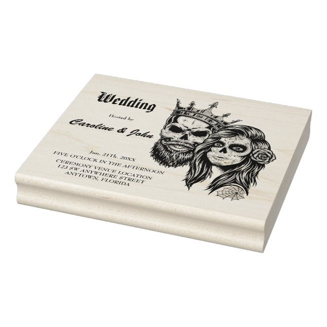 Stunning dark gothic wedding design with skulls an rubber stamp (Stamp)