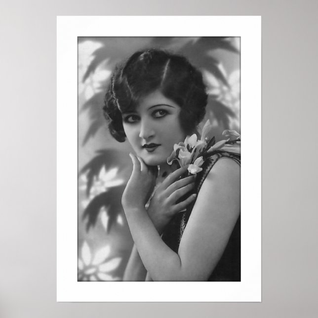 stunning deco woman with flowers poster (Front)