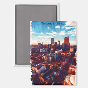 Stunning Denver Colorado City View Magnet