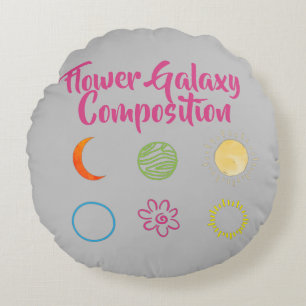 Stunning Design of Flower Galaxy Combination  Round Pillow