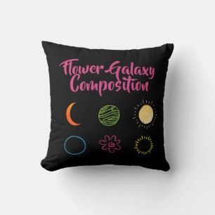 Stunning Design of Flower Galaxy Combination Throw Pillow