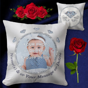 Stunning, Diamond, Custom Pillow with Picture,