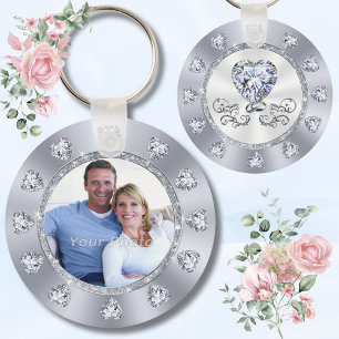 Stunning Diamond Heart Cheap, Photo Wedding Favors Keychain