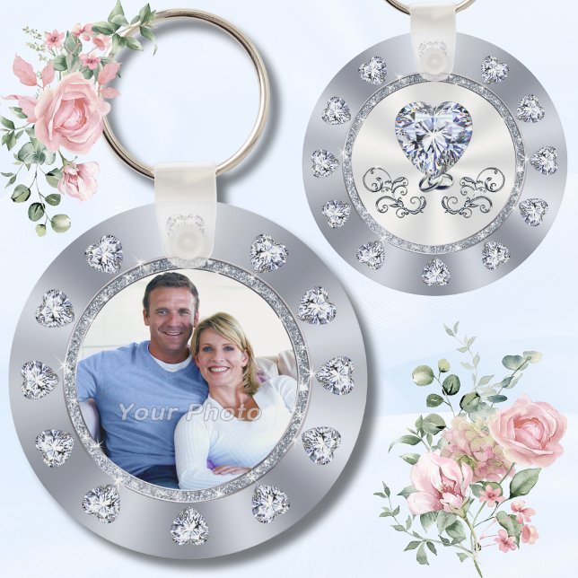 Stunning Diamond Heart Cheap, Photo Wedding Favors Keychain (Diamond, Wedding Party Souvenirs. Photo Wedding Favors. Personalized, Best Wedding Party Favors.)