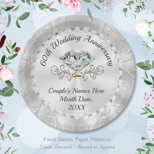 Stunning Diamond Paper Plates PERSONALIZED Paper Plates
