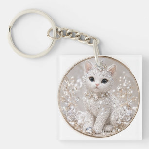 Stunning Diamond Princess Cat High-End Luxury An Keychain