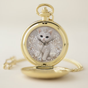Stunning Diamond Princess Cat High-End Luxury An Pocket Watch