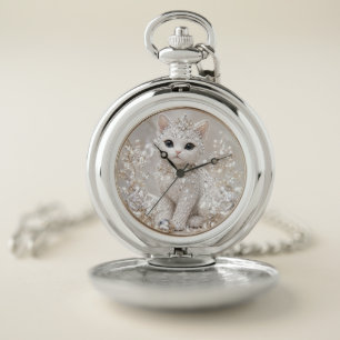 Stunning Diamond Princess Cat High-End Luxury An Pocket Watch