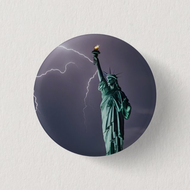 Stunning digital art design Statue of Liberty  Button (Front)