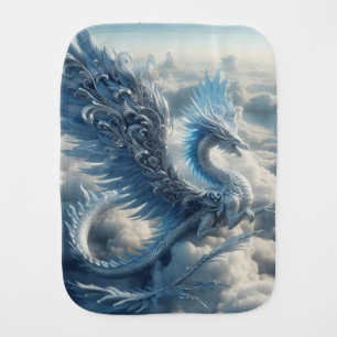 Stunning Dragon Surrounded by Clouds Baby Burp Cloth