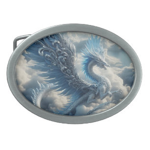 Stunning Dragon Surrounded by Clouds Belt Buckle