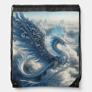 Stunning Dragon Surrounded by Clouds Drawstring Bag