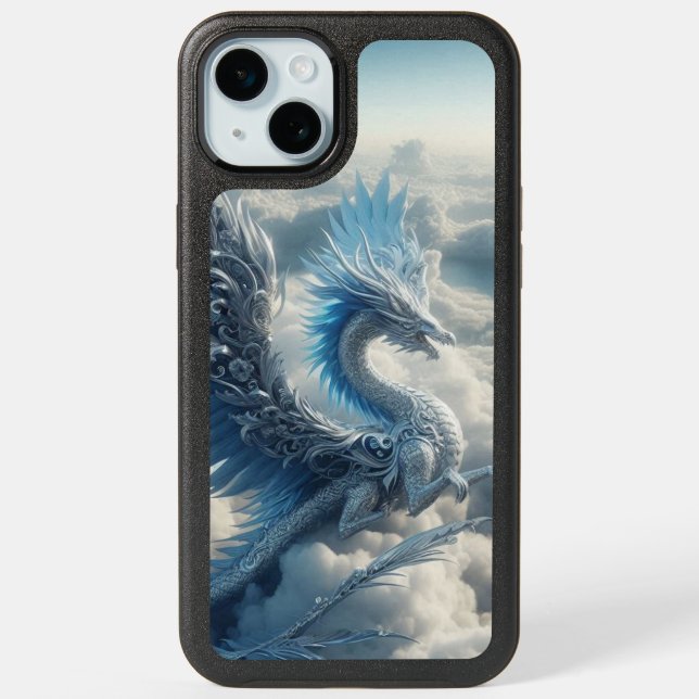 Stunning Dragon Surrounded by Clouds  iPhone 15 Plus Case (Back)