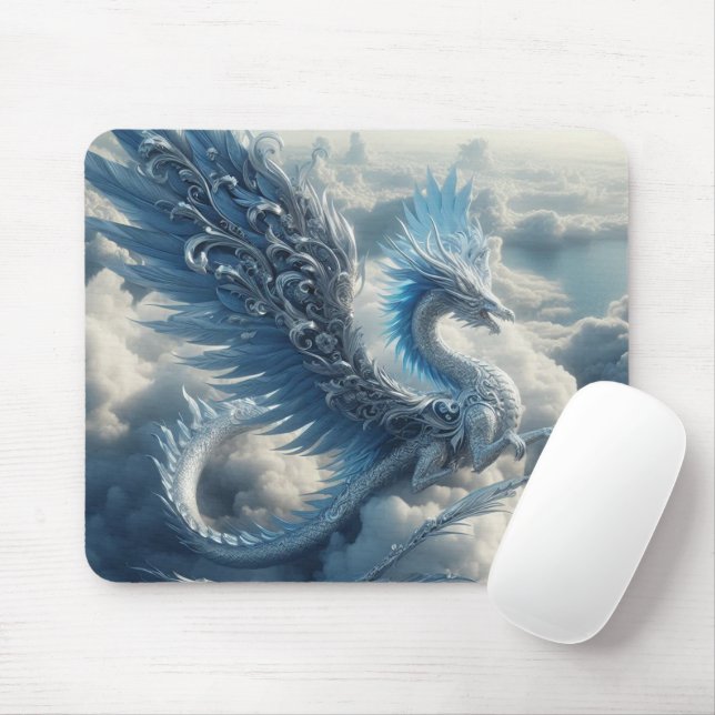 Stunning Dragon Surrounded by Clouds  Mouse Pad (With Mouse)